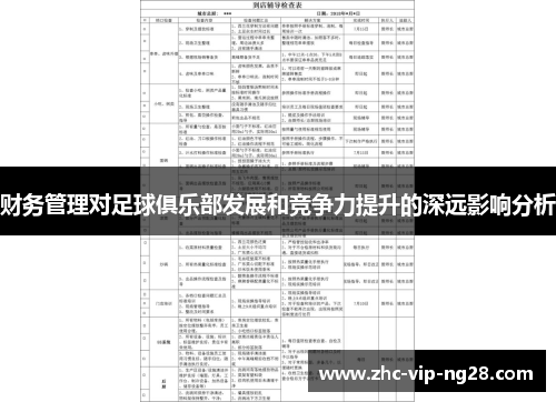 财务管理对足球俱乐部发展和竞争力提升的深远影响分析 财务管理对足球俱乐部发展和竞争力提升的深远影响分析