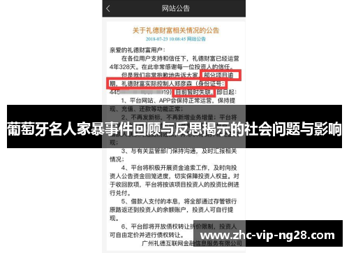 葡萄牙名人家暴事件回顾与反思揭示的社会问题与影响