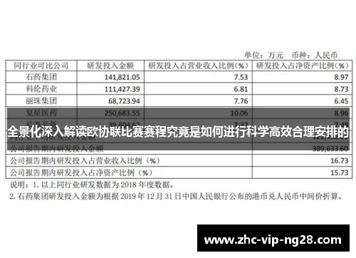 全景化深入解读欧协联比赛赛程究竟是如何进行科学高效合理安排的
